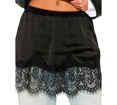 Free People Women's Meet The Middle Lace Half Slip Mini Skirt