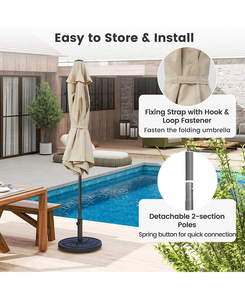 Gouun 7.5 feet Heavy Duty Patio Market Umbrella with Push Button Tilt