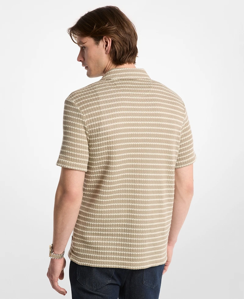 Michael Kors Men's Pointelle Stripe Short-Sleeve Shirt