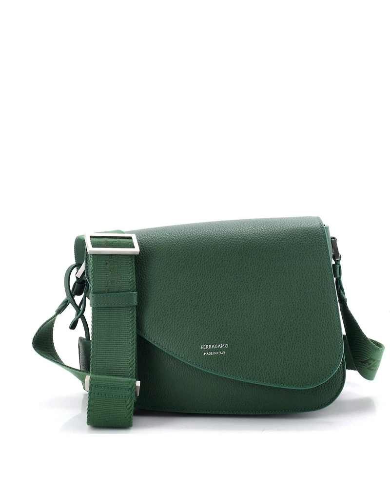 Pre-Owned Salvatore Ferragamo Small Fiamma Messenger Bag Leather