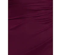 B&A By Betsy and Adam Petite Ruffle Side Cowl Neck Ball Gown