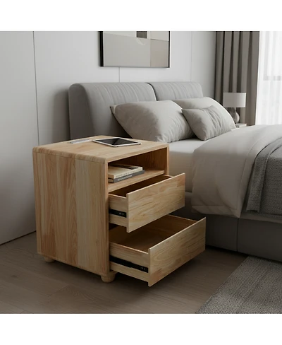 Streamdale Furniture Modern 20 inches Nightstand Charger and Shelves