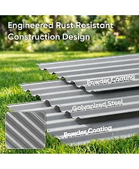 Pocassy 6x3x2feet Outdoor Metal Raised Garden Bed, Large Outdoor Planters Garden for Vegetables Flowers Herbs