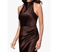 Betsy & Adam Petite Long Halter Dress