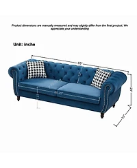 Streamdale Furniture Velvet Chesterfield 3plus 2 Sofa with Nailhead Trim