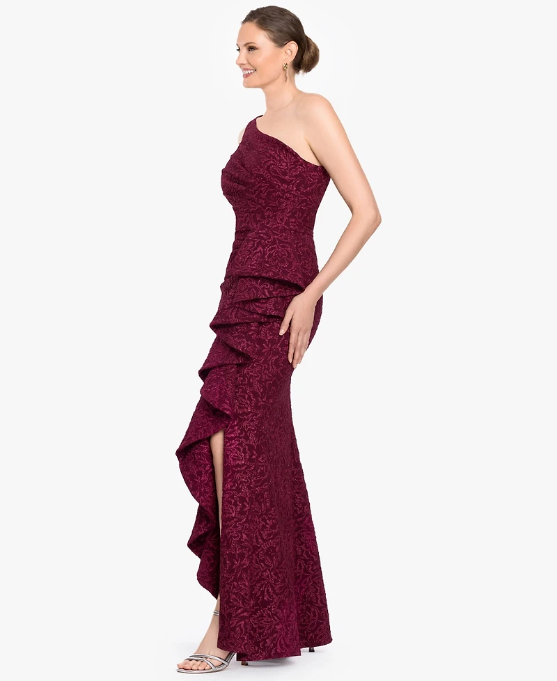 Betsy & Adam Women's One-Shoulder Ball Gown