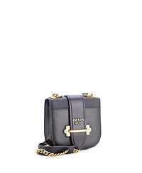 Pre-Owned Prada Small Cahier Chain Rounded Crossbody Bag City Calf and Saffiano
