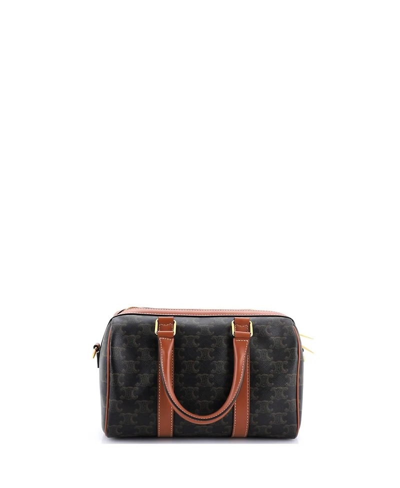 Pre-Owned Celine Medium Boston Bag Triomphe Coated Canvas