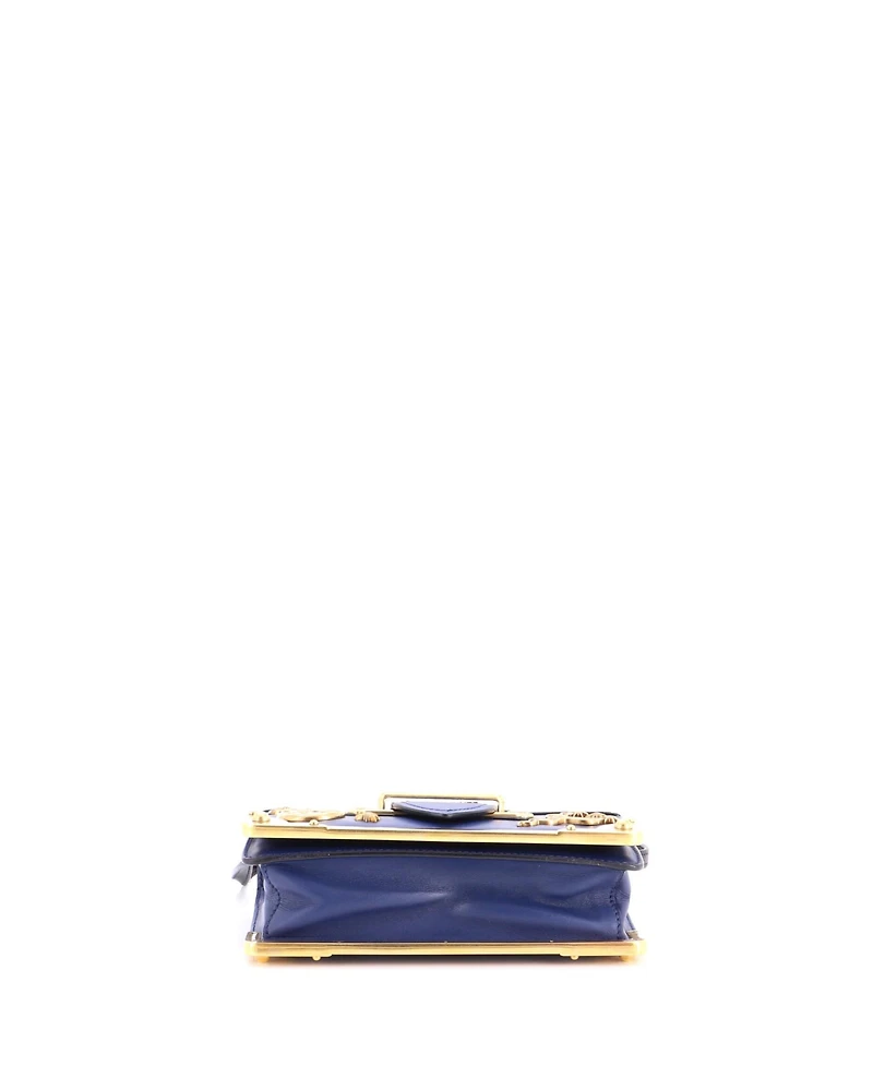 Pre-Owned Prada Small Cahier Crossbody Bag Embellished Leather