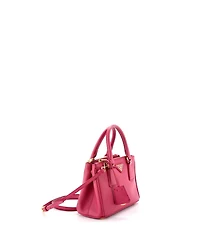Pre-Owned Prada Mini Galleria Double Zip Tote Saffiano Leather