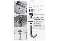 Aecojoy 24''x20'' Stainless Steel Utility Sink, Free Standing Single Bowl Commercial Kitchen Sinks with Faucet