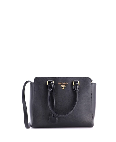 Pre-Owned Prada Small Convertible Zip Tote Saffiano Leather