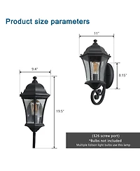 Busdays 1 Pack Metal Outdoor Wall Lantern Light Wall Mounted Sconce for Porch Patio Garden Bulb Not Included