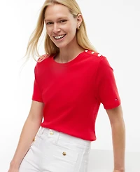 Tommy Hilfiger Women's Ribbed Boxy Crewneck T-Shirt
