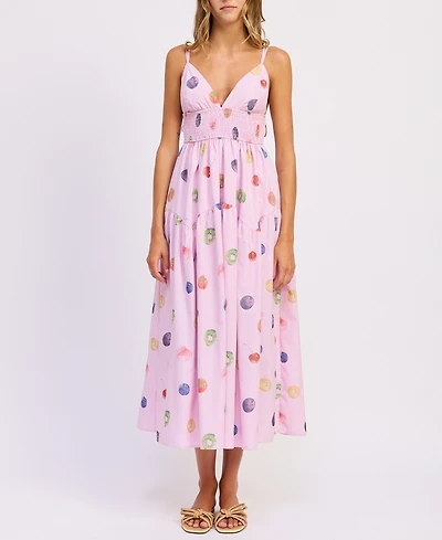 En Saison Women's V-Neck Fruit Medley Dress
