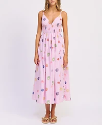 En Saison Women's V-Neck Fruit Medley Dress