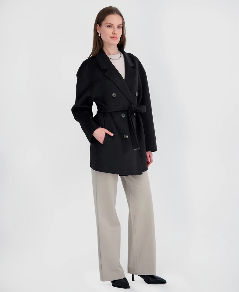 Tahari Women's Double-Faced Belted Coat