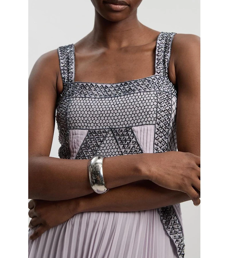 Karen Millen Petite Embellished Pleated Midi Dress