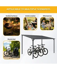 Streamdale Furniture Galvanized Steel Wall-Mounted Outdoor Pergola