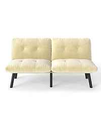 Rainsken Modern Convertible Futon Sofa Bed, with Adjustable Backrest, Velvet Futon Couch, Convertible Folding sofa Bed, for Small Space, Apartment