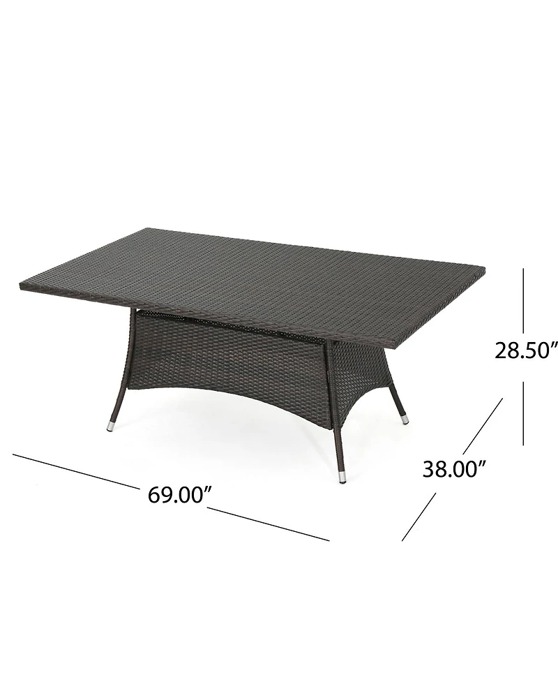 Streamdale Furniture Rectangular Polyethylene Wicker Outdoor Dining Table