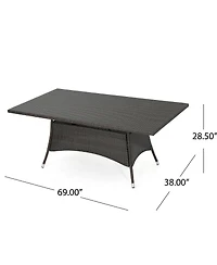 Streamdale Furniture Rectangular Polyethylene Wicker Outdoor Dining Table