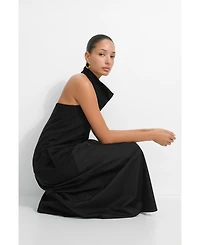 Marcella Women's Denali Halter Open-Back Cotton Maxi Dress
