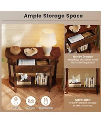 Slickblue 2-Tier Wooden Entryway Console Table for Hallway