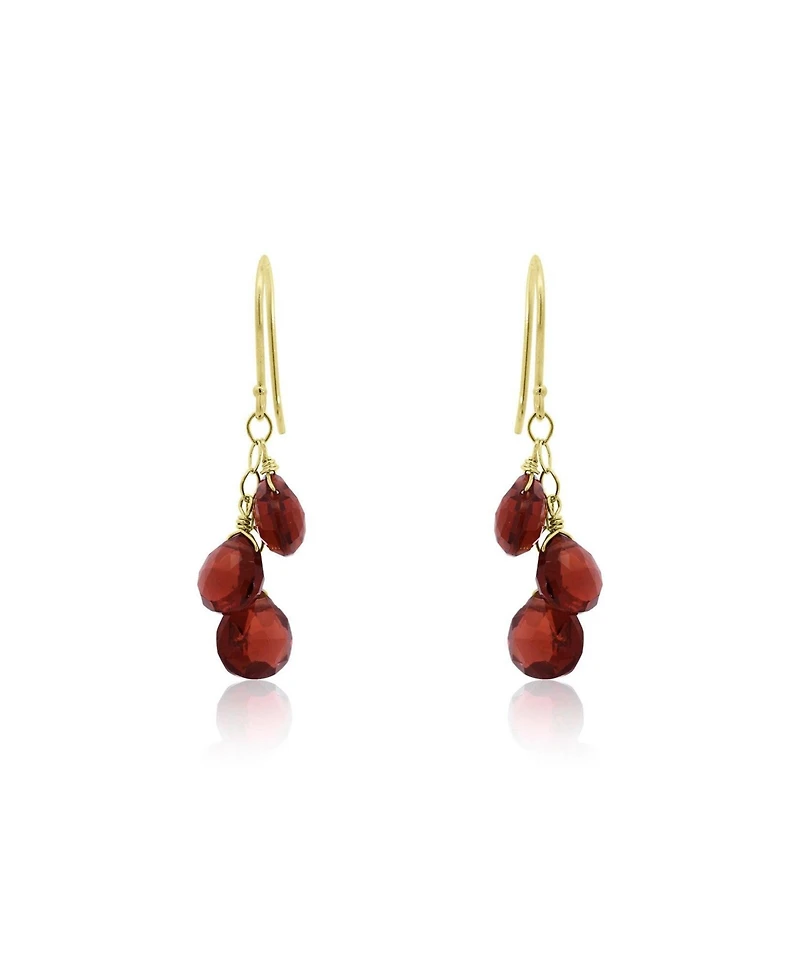 The Lovery Garnet Bead Dangle Earrings 14K Gold