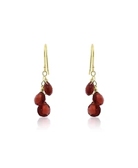 The Lovery Garnet Bead Dangle Earrings 14K Gold
