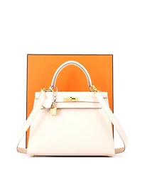 Pre-Owned HERMES Kelly 25 Handbag Light Epsom with Gold Hardware