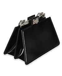 Pre-Owned Fendi Black Patent Petite Peekaboo Cut Chain Shoulder Bag