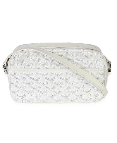 Pre-Owned Goyard White Goyardine Heart Canvas Sac Cap Vertn Pm