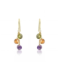 The Lovery Tricolor Bead Dangle Earrings 14K Gold