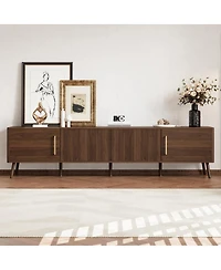 Streamdale Furniture Modern Tv Stand for TVs, Entertainment Center with Fluted Door