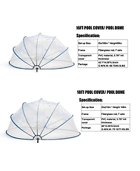 Streamdale Furniture 16feet Retractable Pool Cover and Fiberglass Rod Pool Fence Set