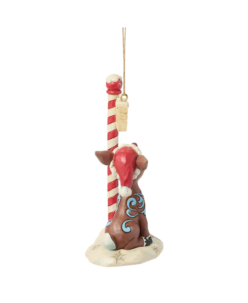 Jim Shore Rudolph by North Pole Sign