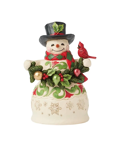 Jim Shore Heartwood Creek Fig Snowman Garland Cardinal