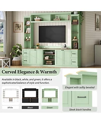 Streamdale Furniture 4-in-1 Farmhouse Tv Stand with Bookshelf for TVs Up to 70