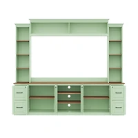 Streamdale Furniture 4-in-1 Farmhouse Tv Stand with Bookshelf for TVs Up to 70