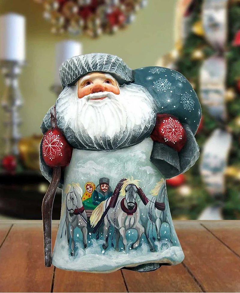 G.DeBrekht Woodcarved Hand Painted Dr Zhivago Santa Figurine