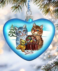 G.DeBrekht Kitty Cats Love Heart Holiday Ornament