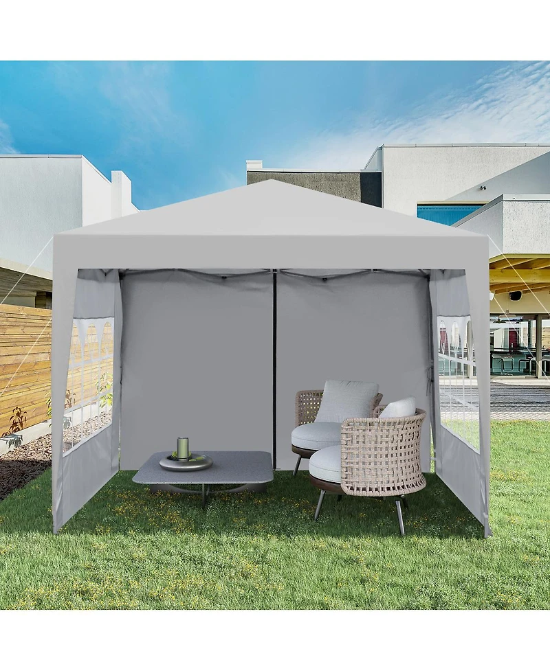 Streamdale Furniture 10x10 Pop Up Gazebo 3 Sidewalls, Bags