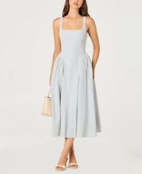 Astr the Label Women's Vinya Square-Neck A-Line Midi Dress