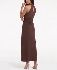 Taylor Women's Ruched Sleeveless Cowl Neck Dress