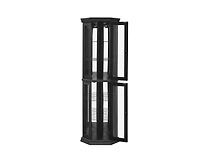 sumyeg Corner Glass Curio Cabinet Led Lit Display with Adjustable Tempered Shelves