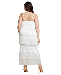 Eloquii Women's Fringe Maxi Dress