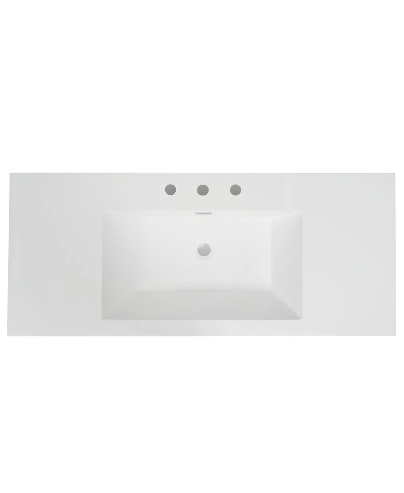 Sillysis 47 Inch Bathroom Vanity Top with Integrated Resin Sink, Overflow and 3 Faucet Holes for Modern Bathrooms