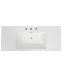 Sillysis 47 Inch Bathroom Vanity Top with Integrated Resin Sink, Overflow and 3 Faucet Holes for Modern Bathrooms