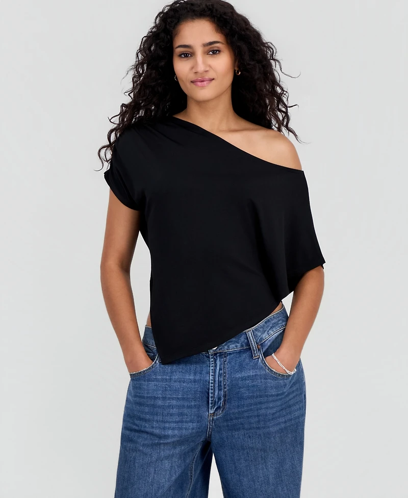Just Polly Juniors' Asymmetric Short-Sleeve Poncho
